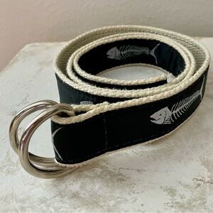Canvas Brooks Brothers Waistband Ring Double Buckle Size S Belt / Fish Nautical